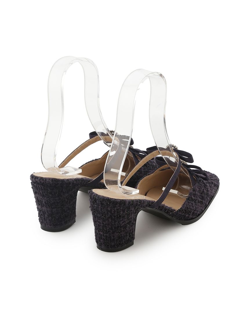 L.B CANDY STOCK]ビジューリボンストラップミュール(Hearts2Hearts着用