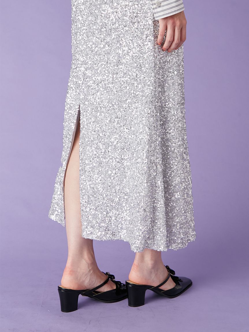 L.B CANDY STOCK]ビジューリボンストラップミュール(Hearts2Hearts着用