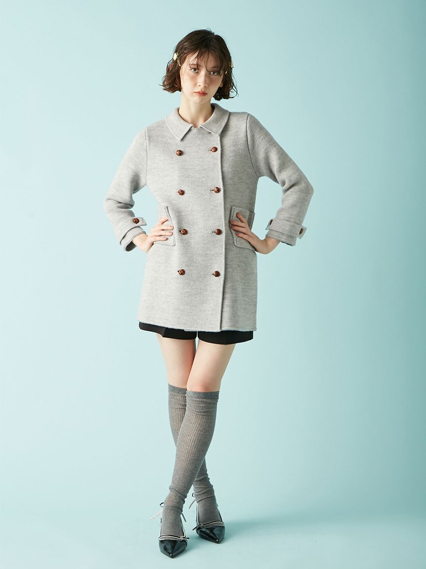 美品・希少カラー✨ビアズリー 洗える　ニットコート　パープル　ラクーンニット 美品・希少カラー✨ビアズリー 洗える ニットコート パープル ラクーン