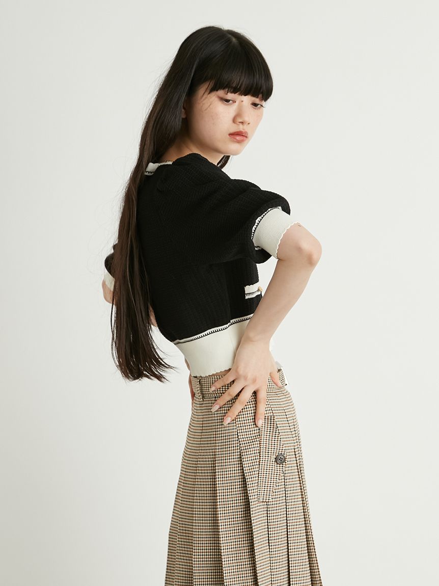 高額売筋】 lilybrown × maryquant バイカラーパフニットカーディガン