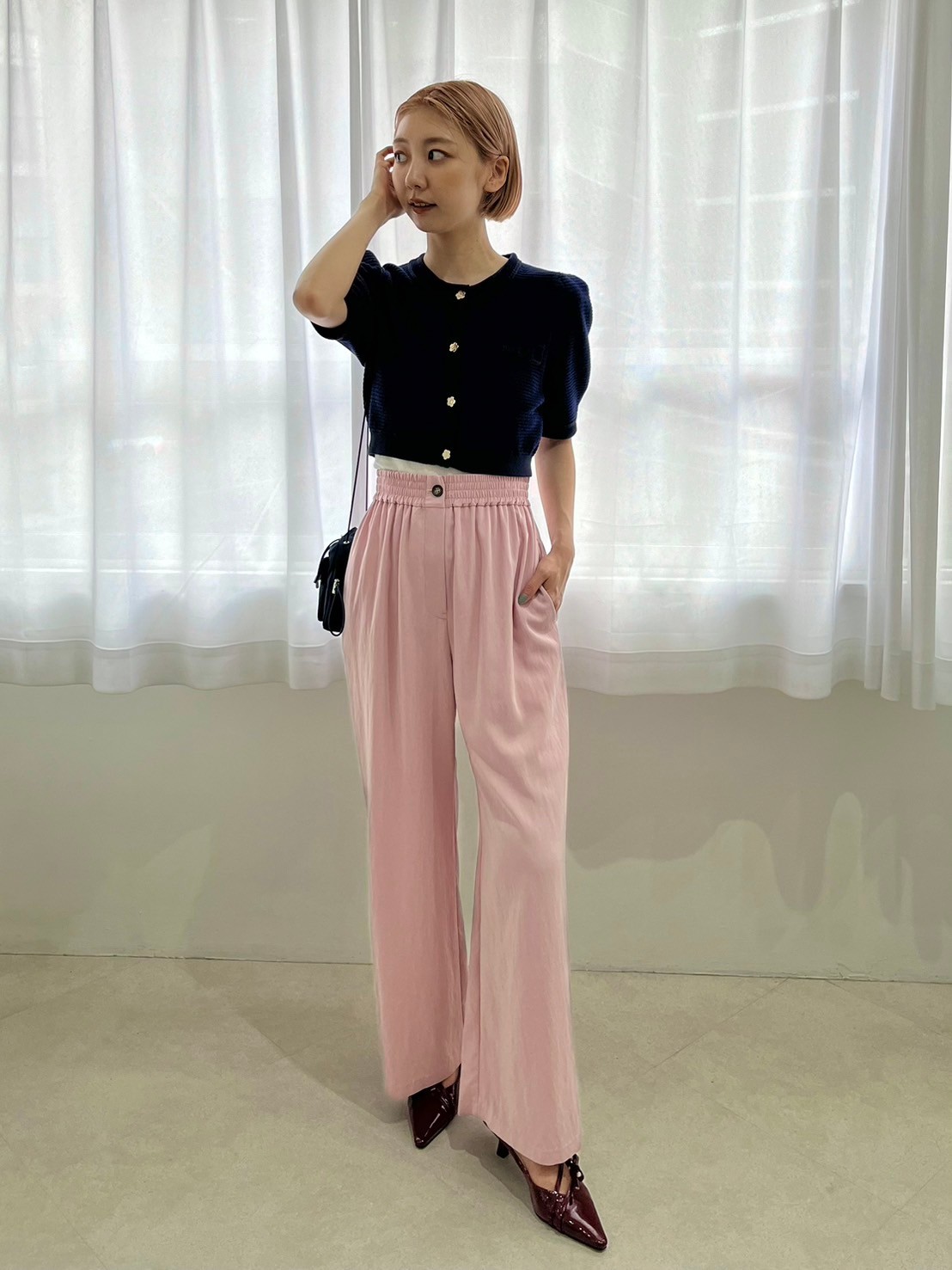 LILY BROWN×MARY QUANT】クロップドニットカーディガン(カーディガン 