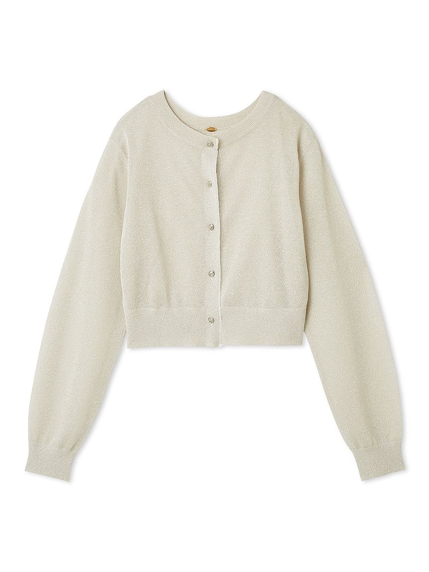 未着用 LILY BROWN ラメ入りカーディガン シルバー