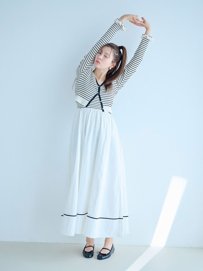 LILY BROWN フリルスリーブカーディガン/ハンドウォッシャブル