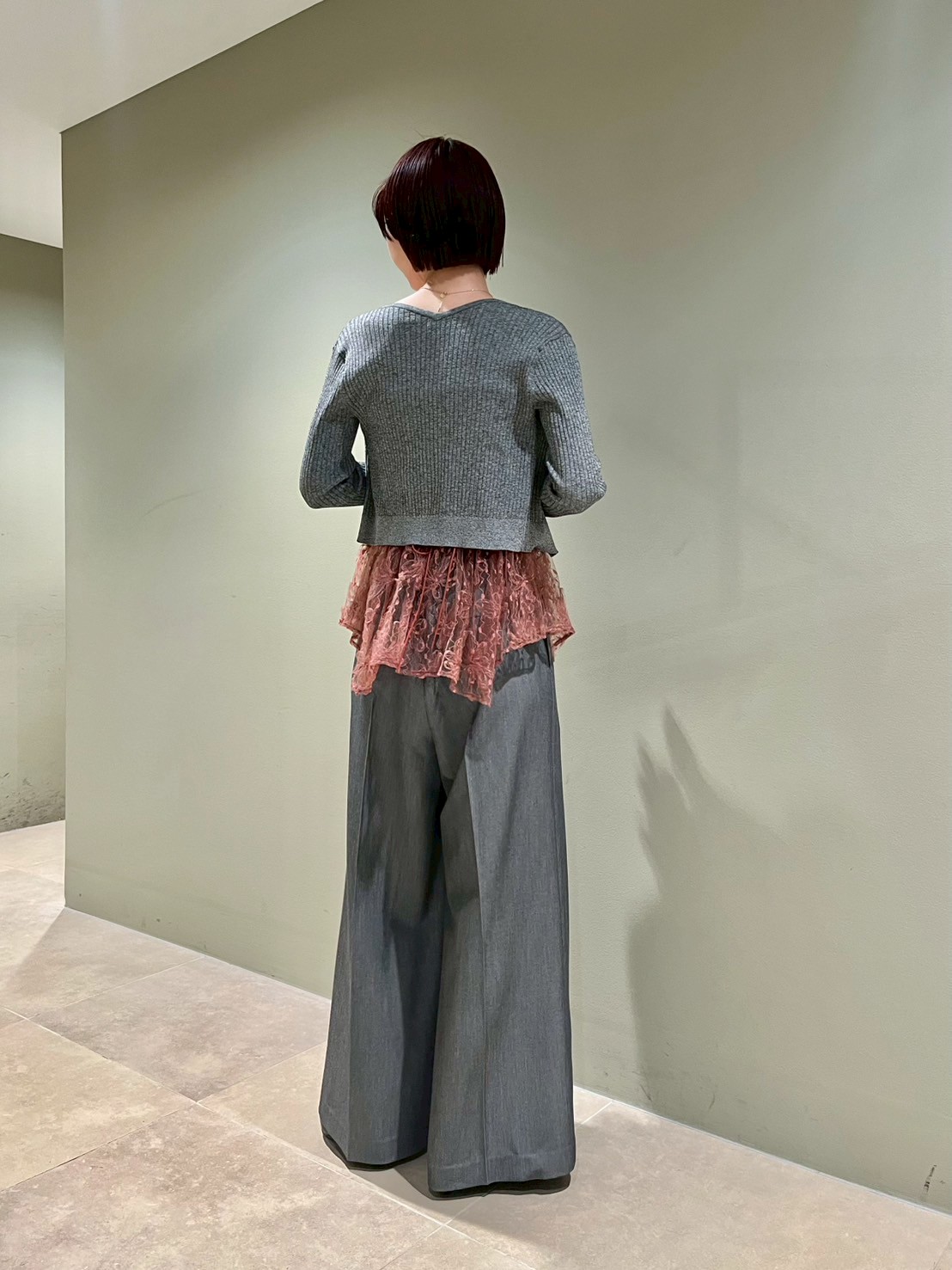 LILY BROWN CANDY STOCK♡フリルカラーニットカーディガン