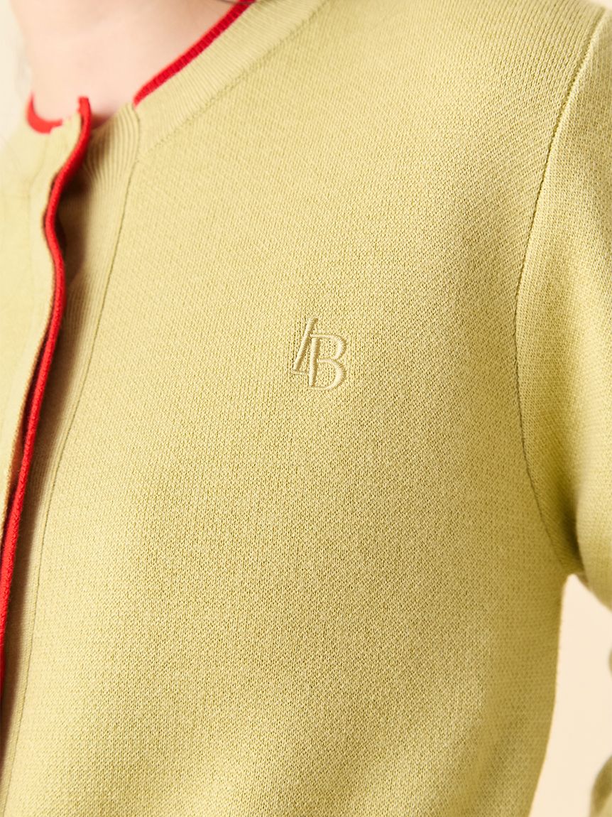 リリーブラウン カシミアブレンドレイヤードカーディガン ネイビー Lily Brown （リリーブラウン) カシミアブレンドレイヤード