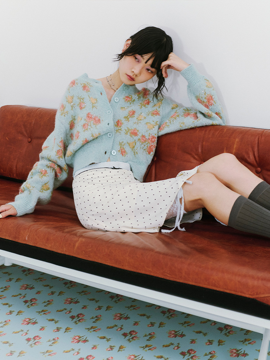 ANNASUI×LILY BROWNコラボ カーディガン　黒 WEB限定カラー】【LILY BROWN × ANNA SUI】バタフライ