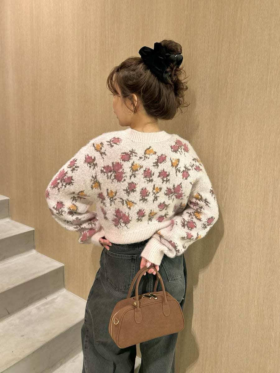 LILY BROWN ×ANNA SUI】ジャガードビジューニットカーディガン