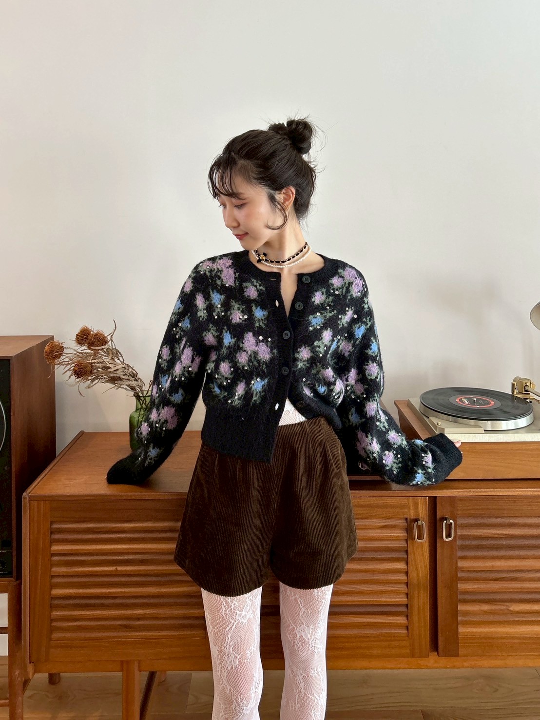 LILY BROWN ×ANNA SUI ジャガードビジューニットカーディガン LILY BROWN｜【LILY BROWN ×ANNA SUI】ジャガードビジューニット