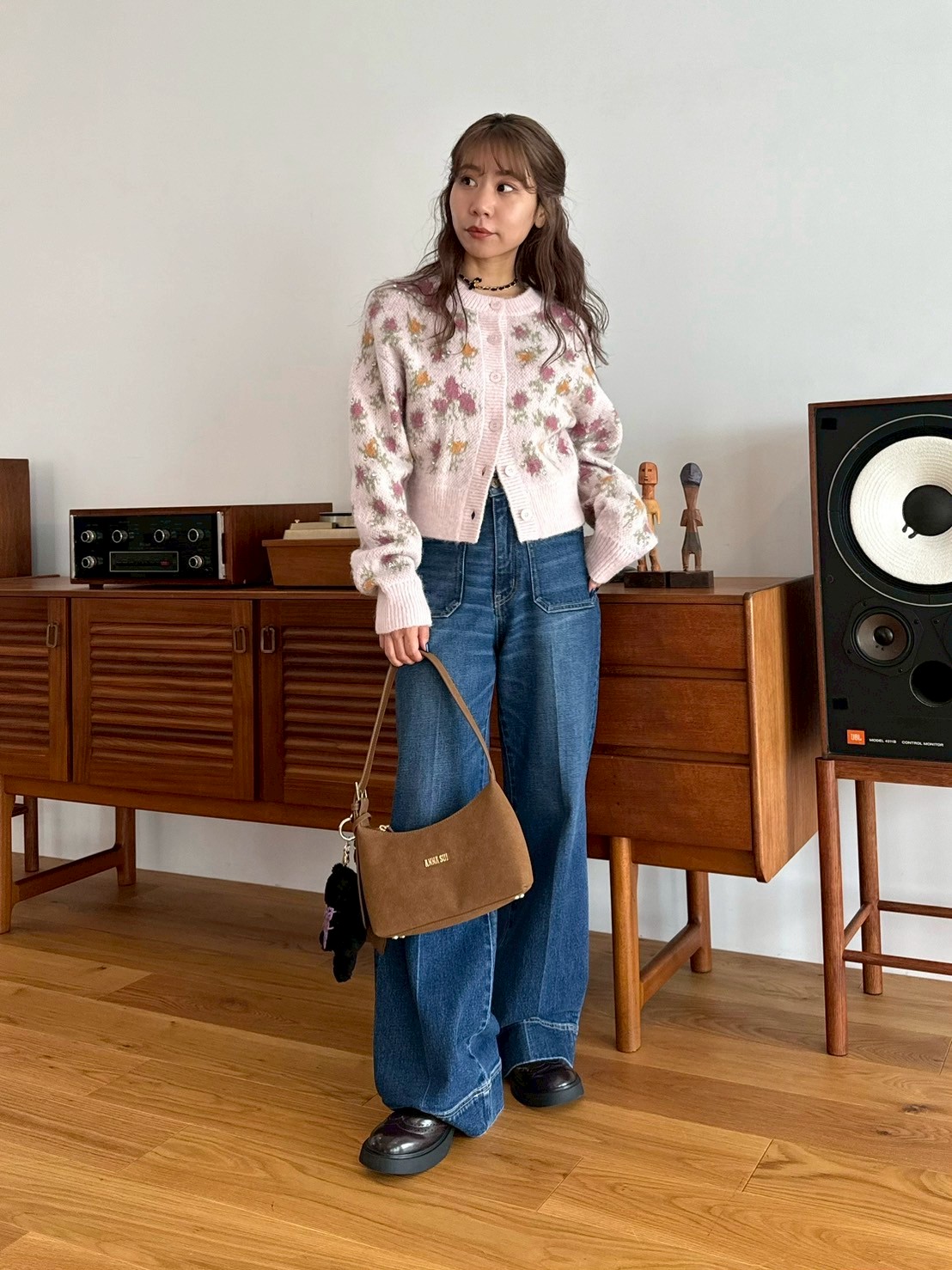 LILY BROWN ×ANNA SUI】ジャガードビジューニットカーディガン