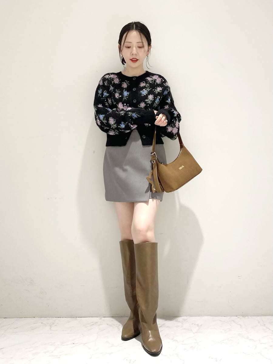 LILY BROWN ×ANNA SUI】ジャガードビジューニットカーディガン