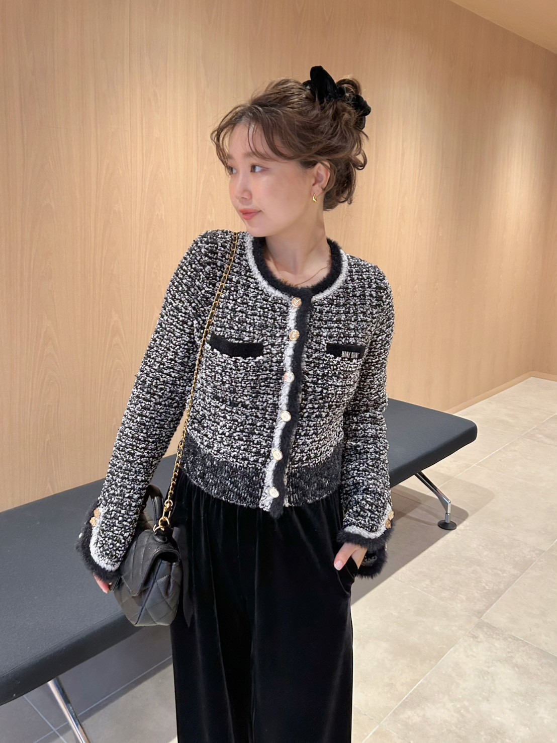 LILY BROWN×MARY QUANT】デイジー釦ツイードニットジャケット