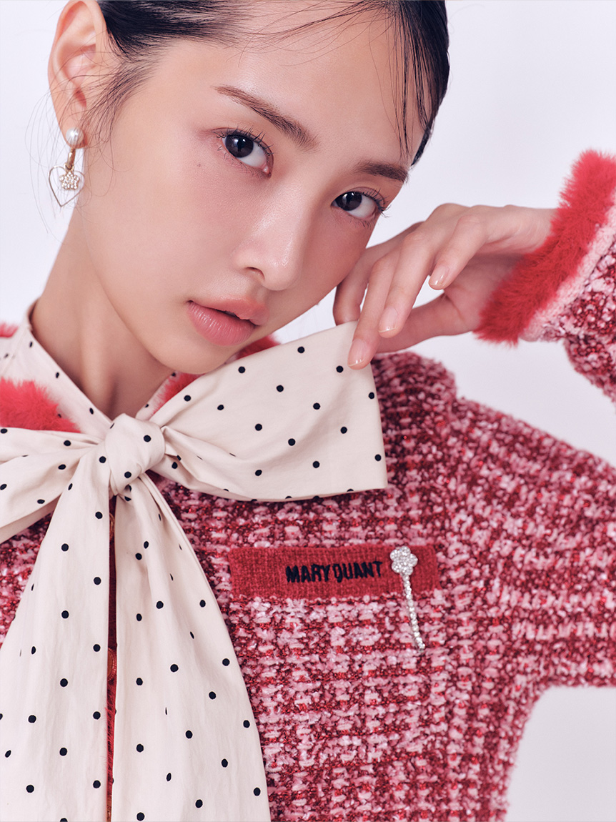 LILY BROWN×MARY QUANT】デイジー釦ツイードニットジャケット