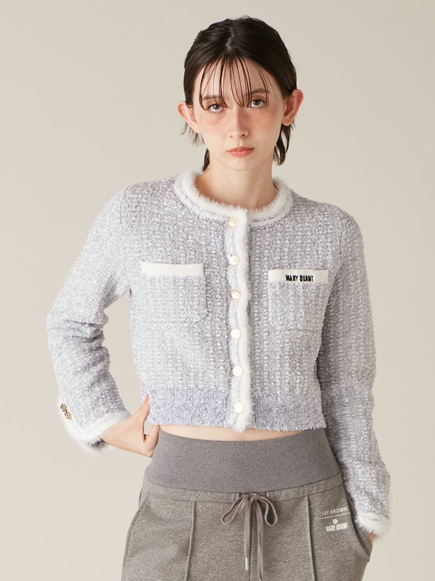 LILY BROWN×MARY QUANT】デイジー釦ツイードニットジャケット