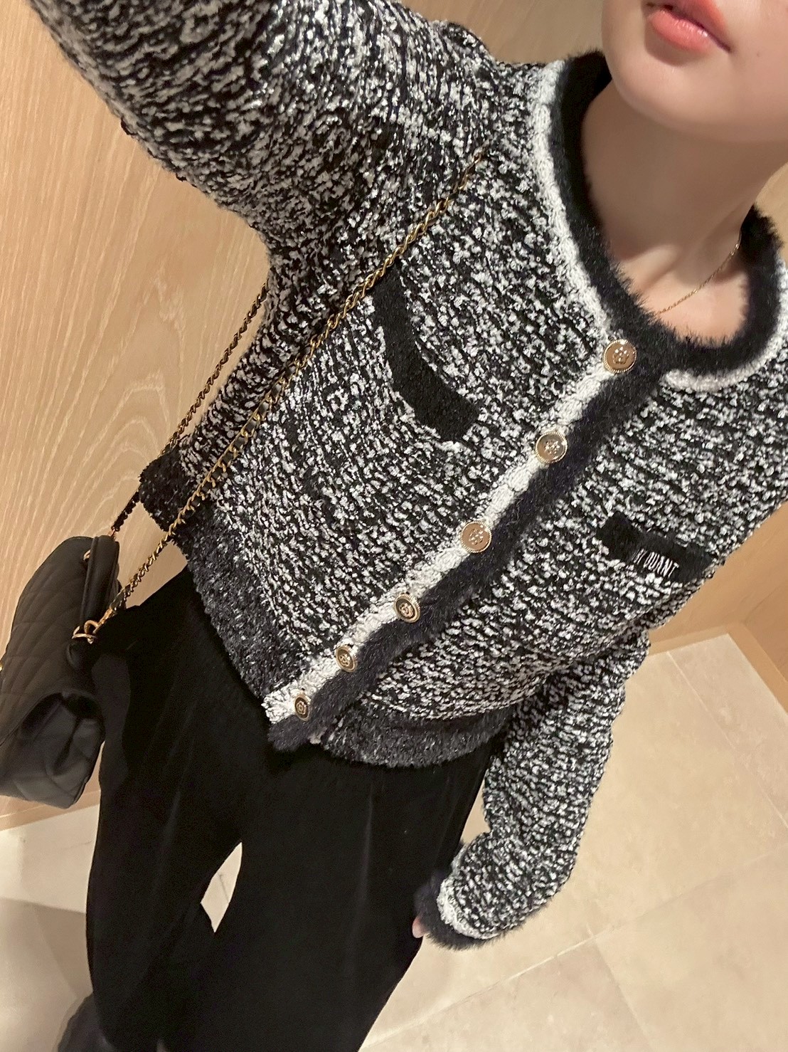 LILY BROWN×MARY QUANT】デイジー釦ツイードニットジャケット