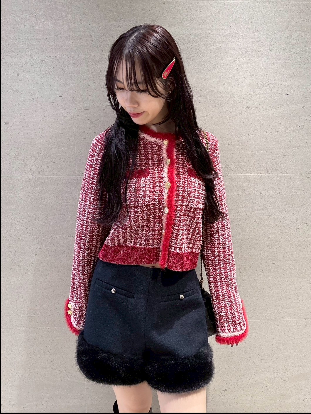 LILY BROWN×MARY QUANT】デイジー釦ツイードニットジャケット