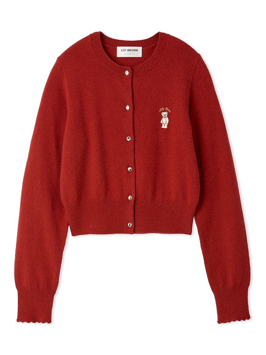 LILY BROWN Lily bearコンパクトニットカーディガン RED Lily Bearコンパクトカーディガン(カーディガン)｜トップス｜LILY