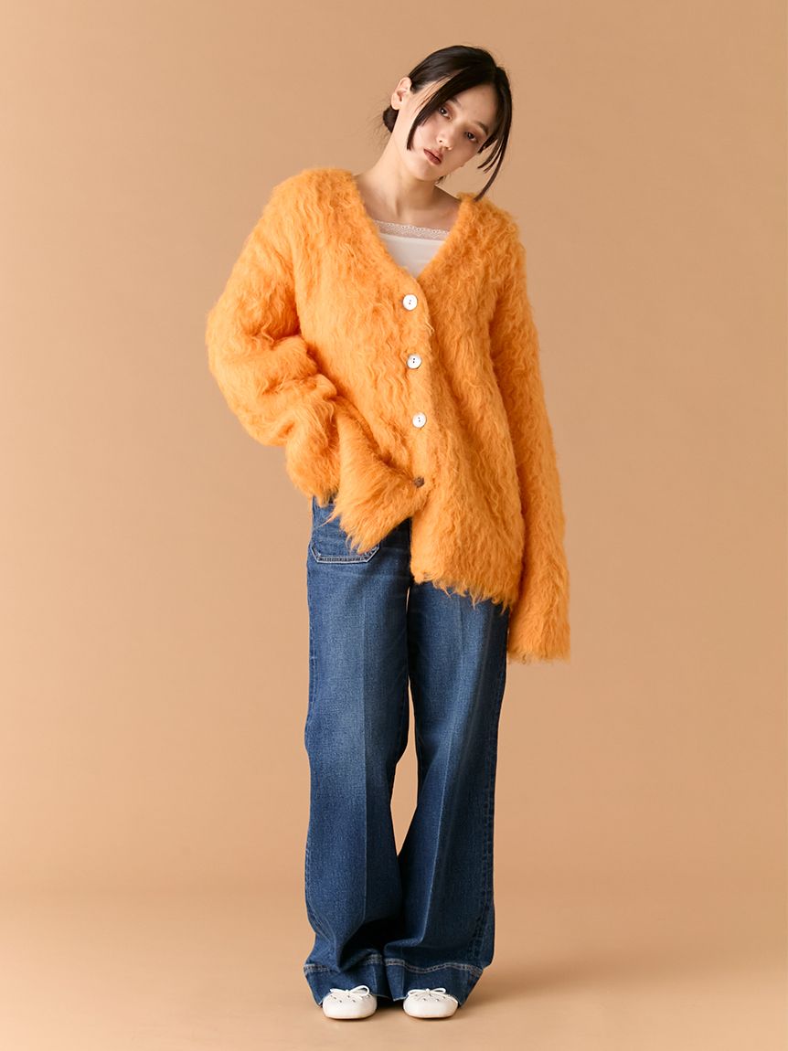 シャギーニットカーディガン(カーディガン)|トップス|LILY BROWN シャギーニットカーディガン(カーディガン)|トップス|LILY BROWN