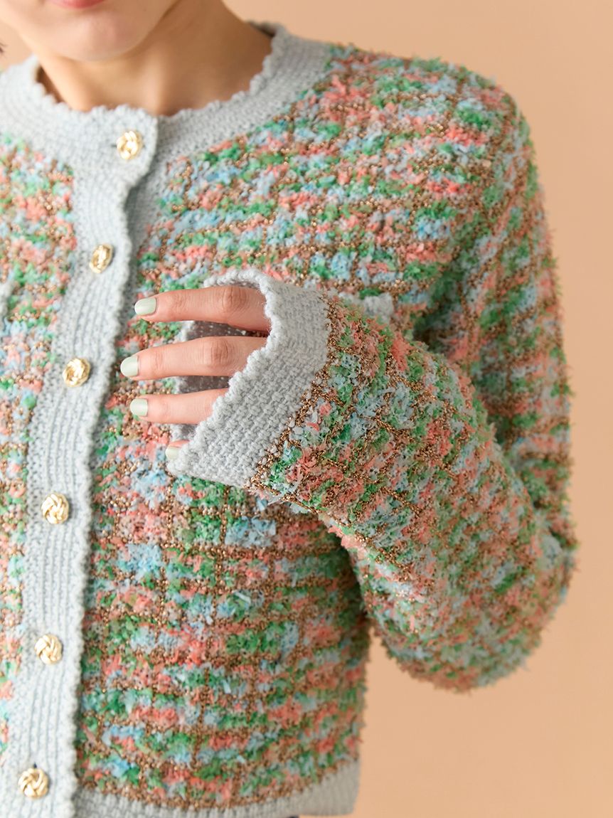 LILY BROWN リリーブラウン フリル付きホワイトカーディガン LILY BROWN リリーブラウン フリル付きホワイトカーディガン LILY