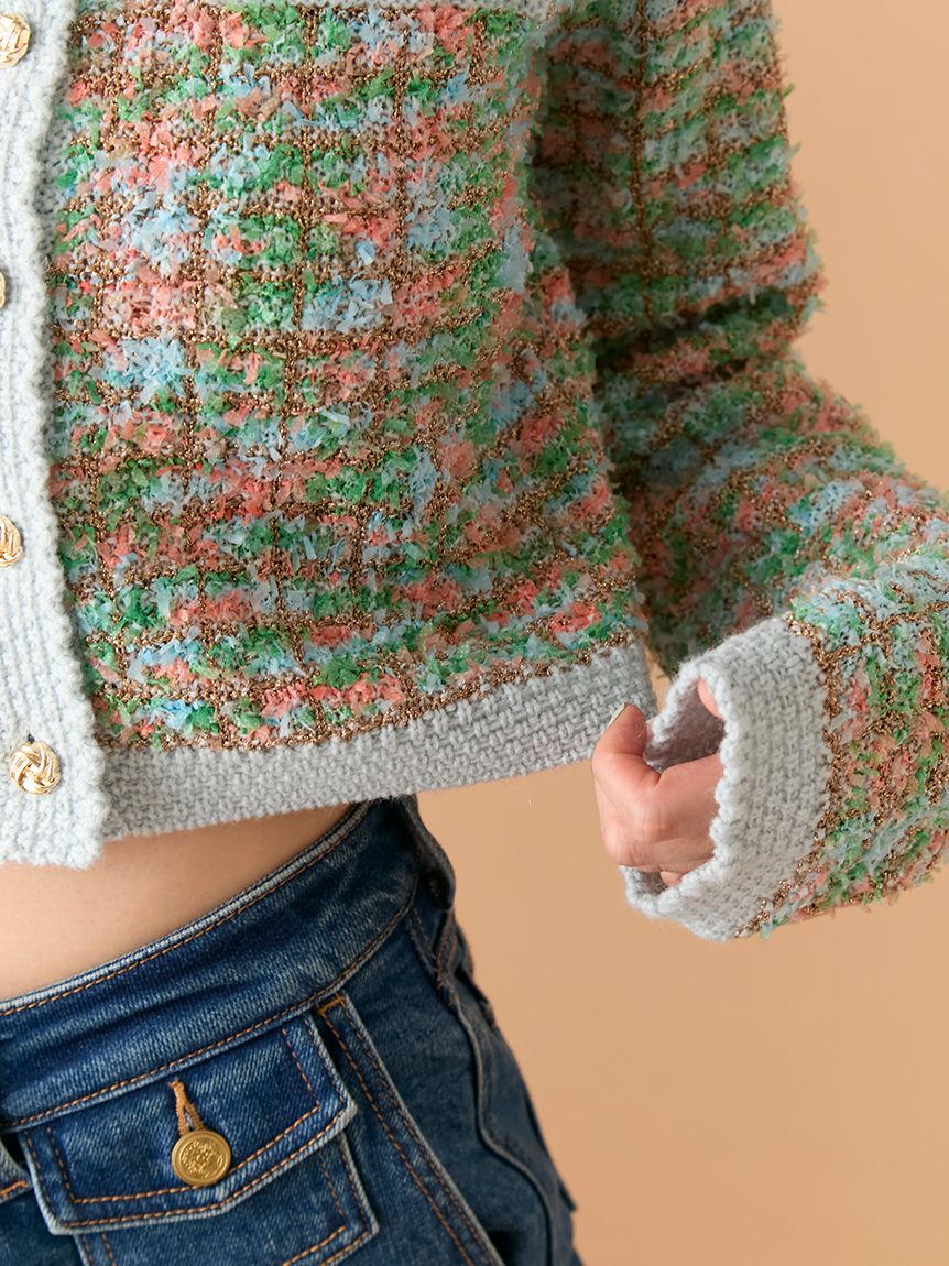 ツイードニットカーディガン(セットアップアイテム)｜LILY BROWN