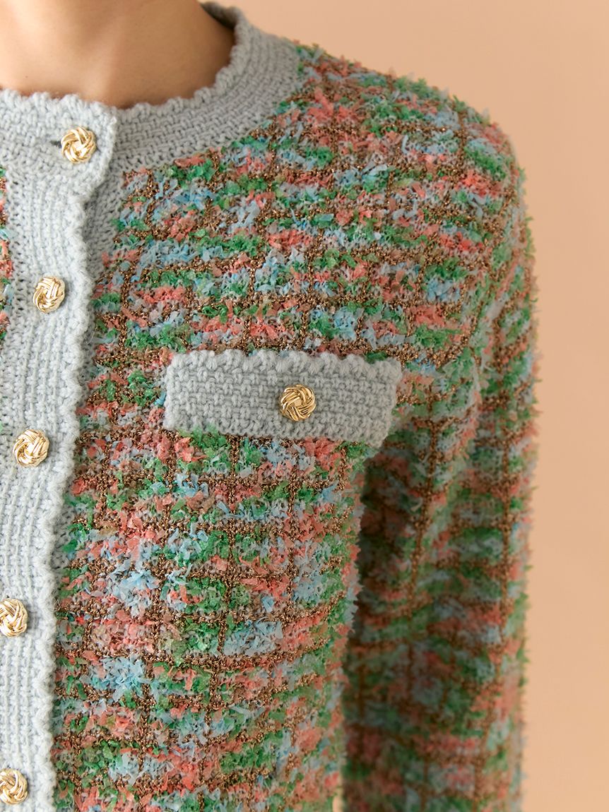 ツイードニットカーディガン(セットアップアイテム)｜LILY BROWN