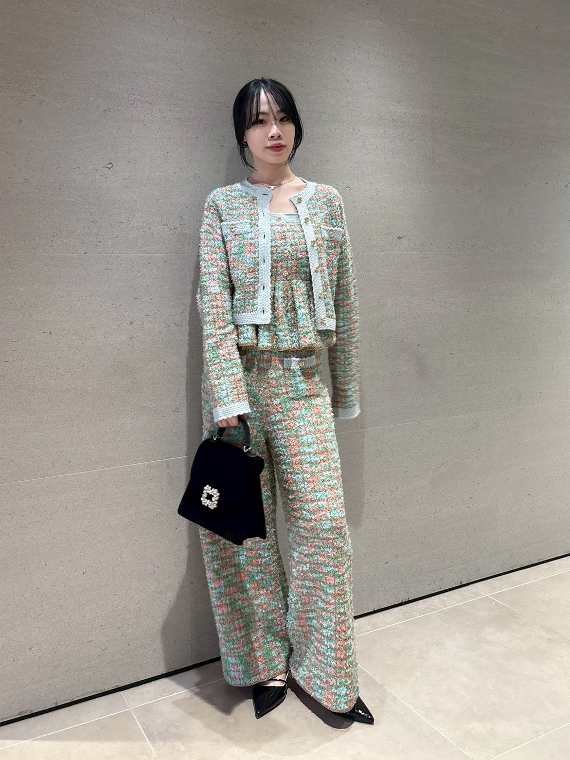 ツイードニットカーディガン(セットアップアイテム)｜LILY BROWN