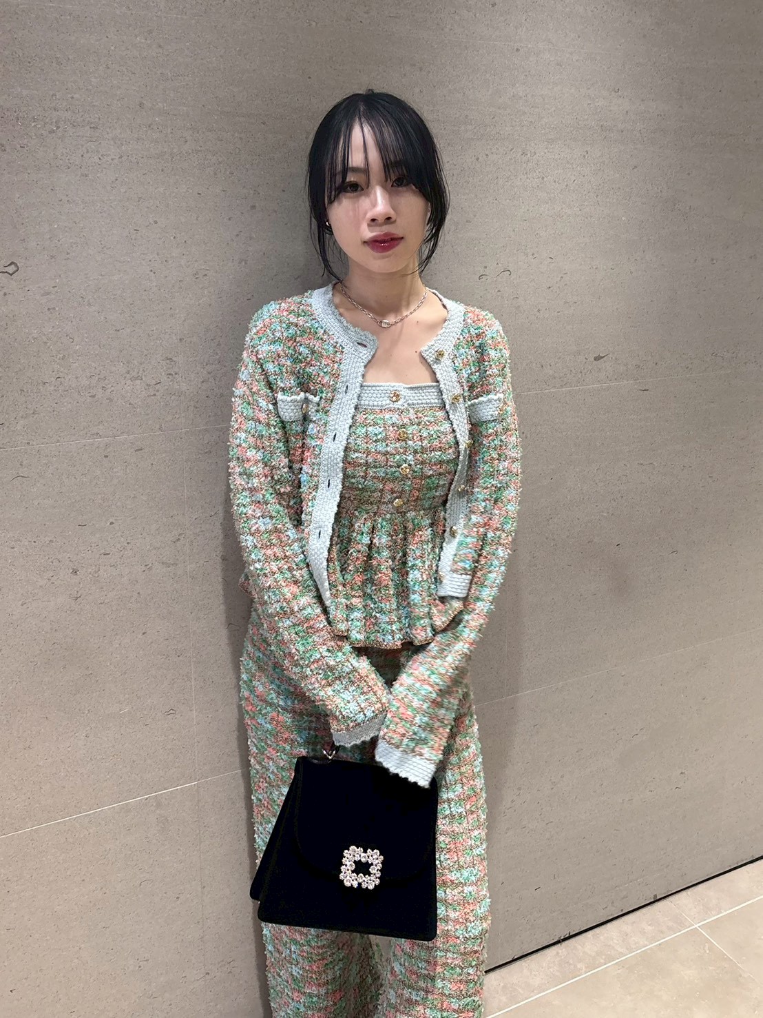 ツイードニットカーディガン(セットアップアイテム)｜LILY BROWN