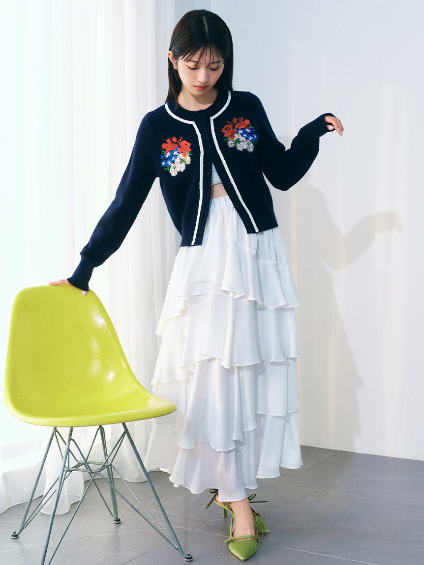 フラワーモチーフカーディガン(カーディガン)｜トップス｜LILY BROWN