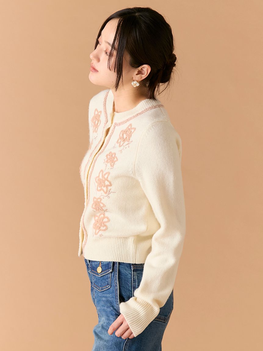 フラワーモチーフカーディガン(カーディガン)｜トップス｜LILY BROWN