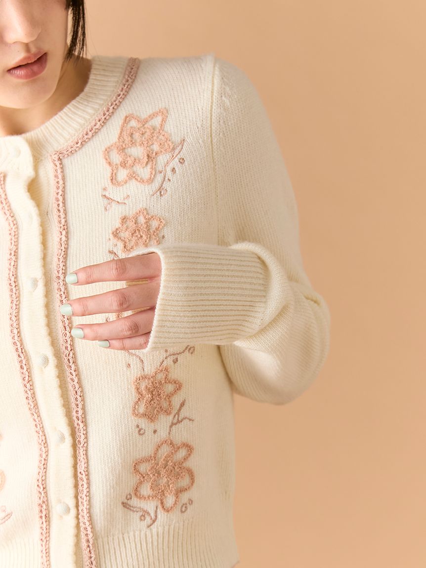 フラワーモチーフカーディガン(カーディガン)｜トップス｜LILY BROWN