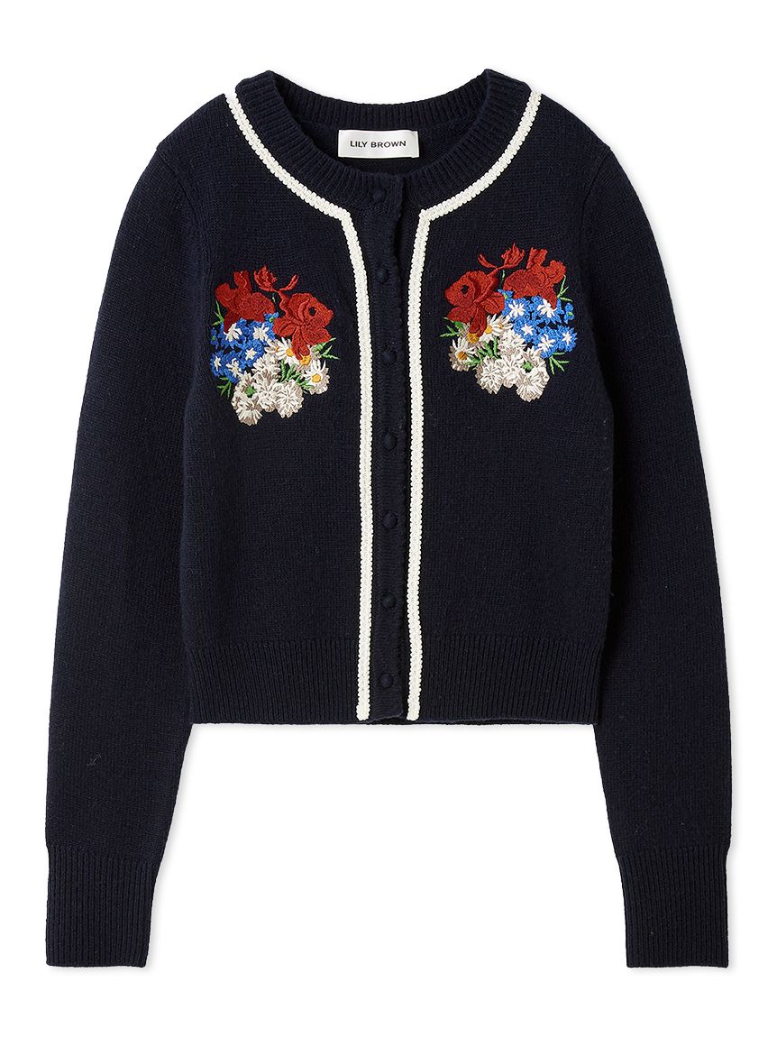 フラワーモチーフカーディガン(カーディガン)｜トップス｜LILY BROWN