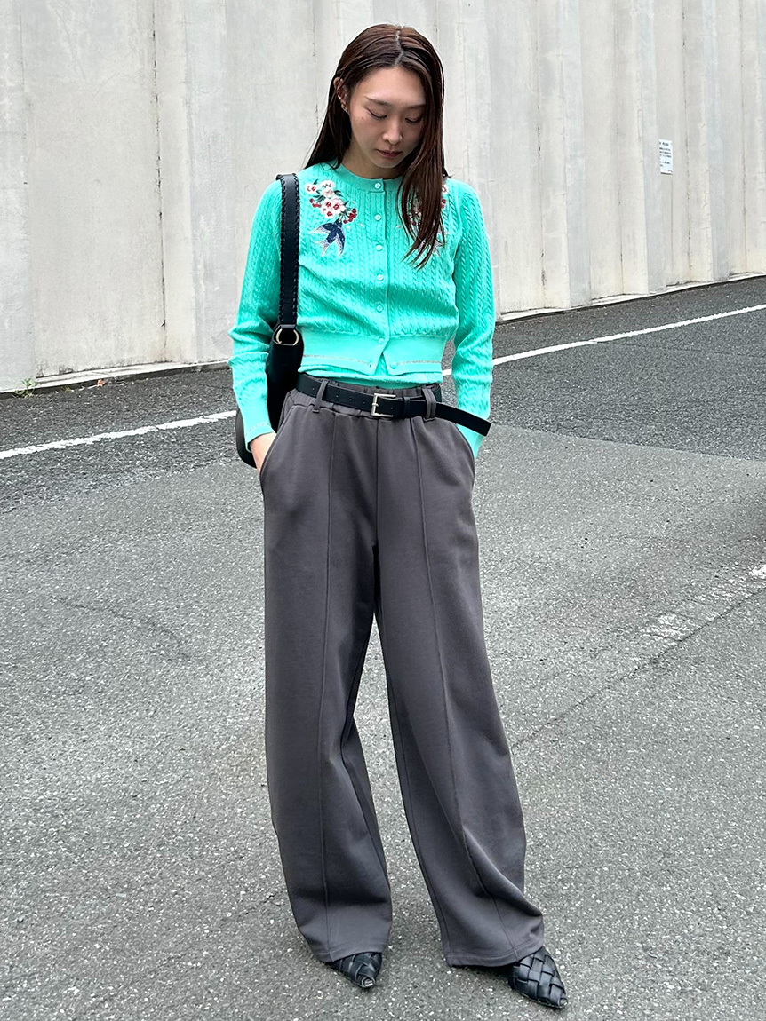 新品タグ付　エンブロイダリーカーディガン　緑　LILY BROWN LILY BROWN×KEITA MARUYAMA】エンブロイダリーカーディガン