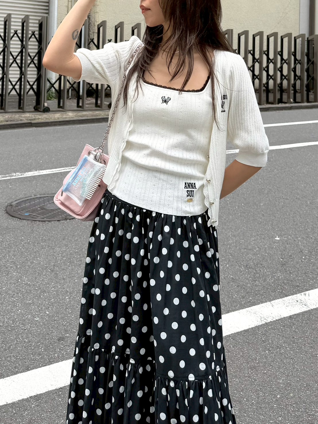 LILY BROWN×ANNA SUI】レースニットカーディガン(カーディガン