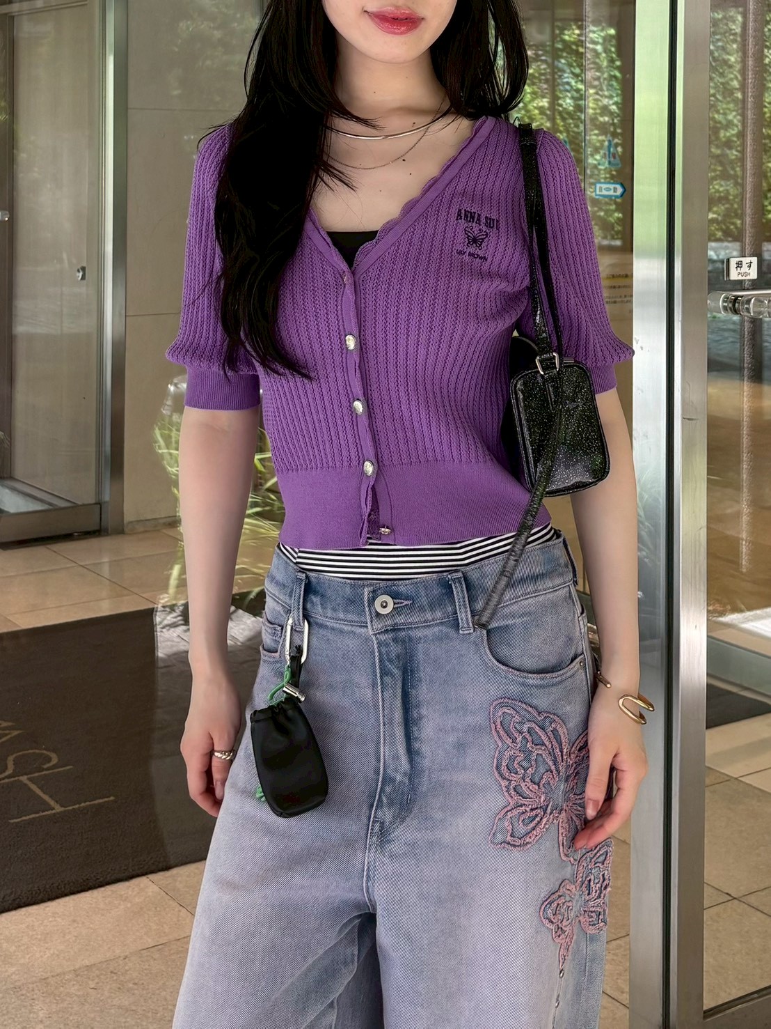 LILY BROWN×ANNA SUI】レースニットカーディガン(カーディガン