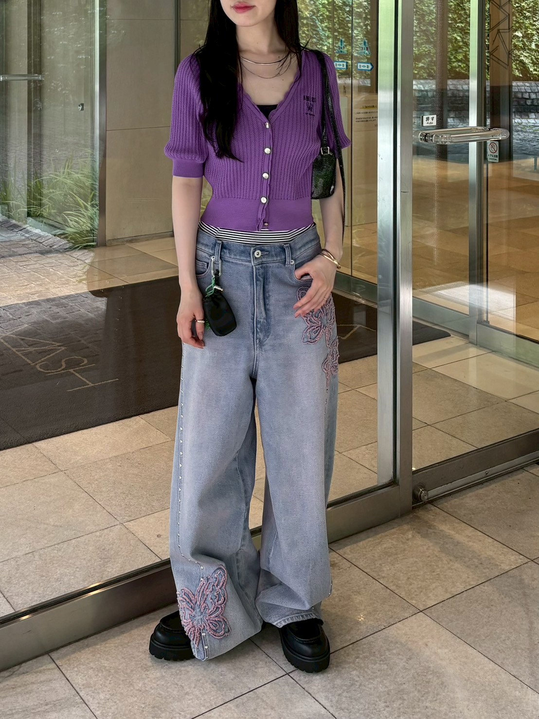 LILY BROWN×ANNA SUI】レースニットカーディガン(カーディガン