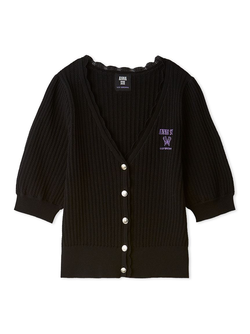 LILY BROWN×ANNA SUI】レースニットカーディガン(カーディガン