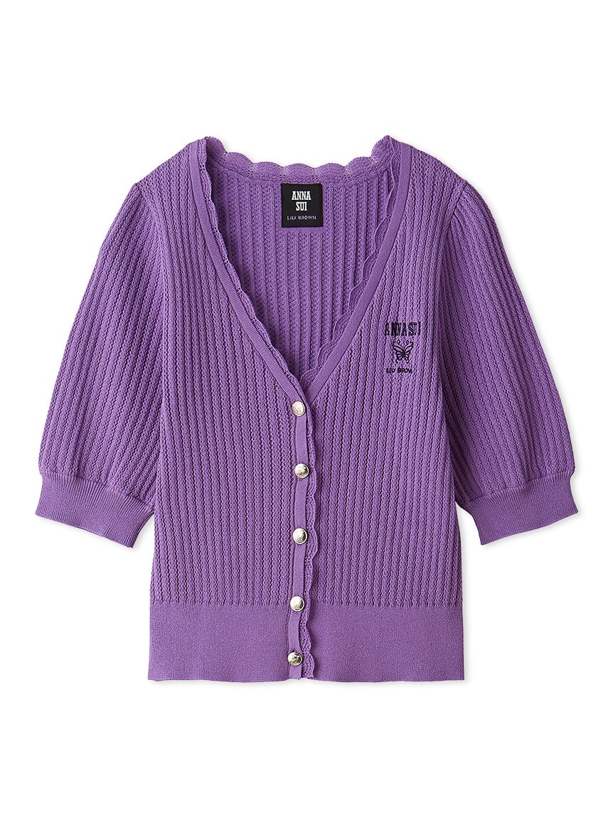 LILY BROWN×ANNA SUI】レースニットカーディガン(カーディガン