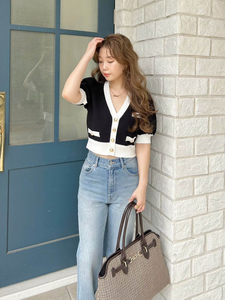 新品LILYBROWN×MARY QUANT ニットカーディガン LILY BROWN×MARY QUANT】ニットカーディガン(カーディガン・ボレロ