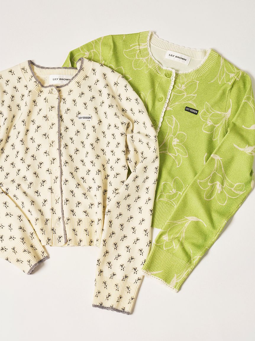 15th Anniversary】Lilyモチーフスカラップトリムニットカーディガン