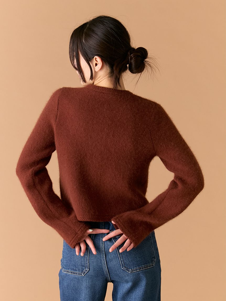 WEB限定カラー】金釦フォックスニットジャケット(ニット)｜トップス