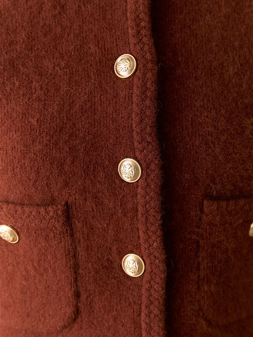 WEB限定カラー】金釦フォックスニットジャケット(ニット)｜トップス