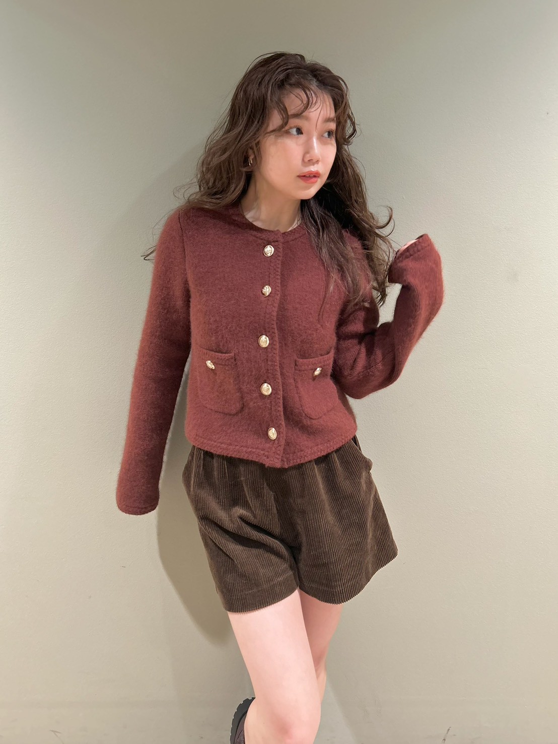 WEB限定カラー】金釦フォックスニットジャケット(ニット)｜トップス