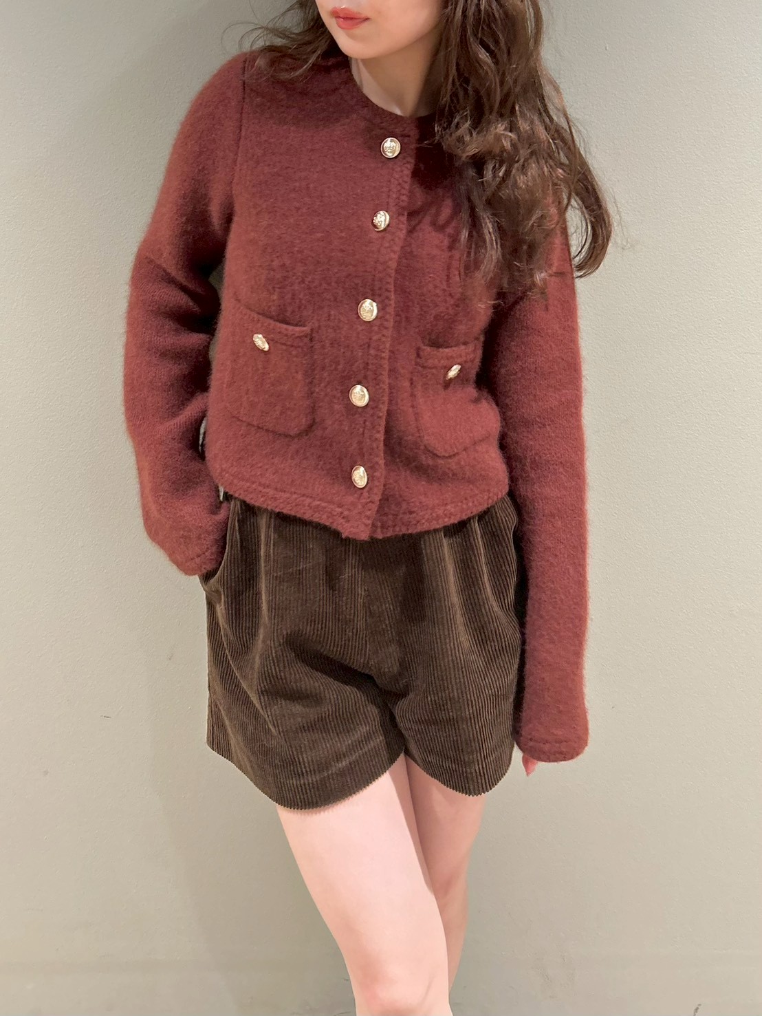 WEB限定カラー】金釦フォックスニットジャケット(ニット)｜トップス