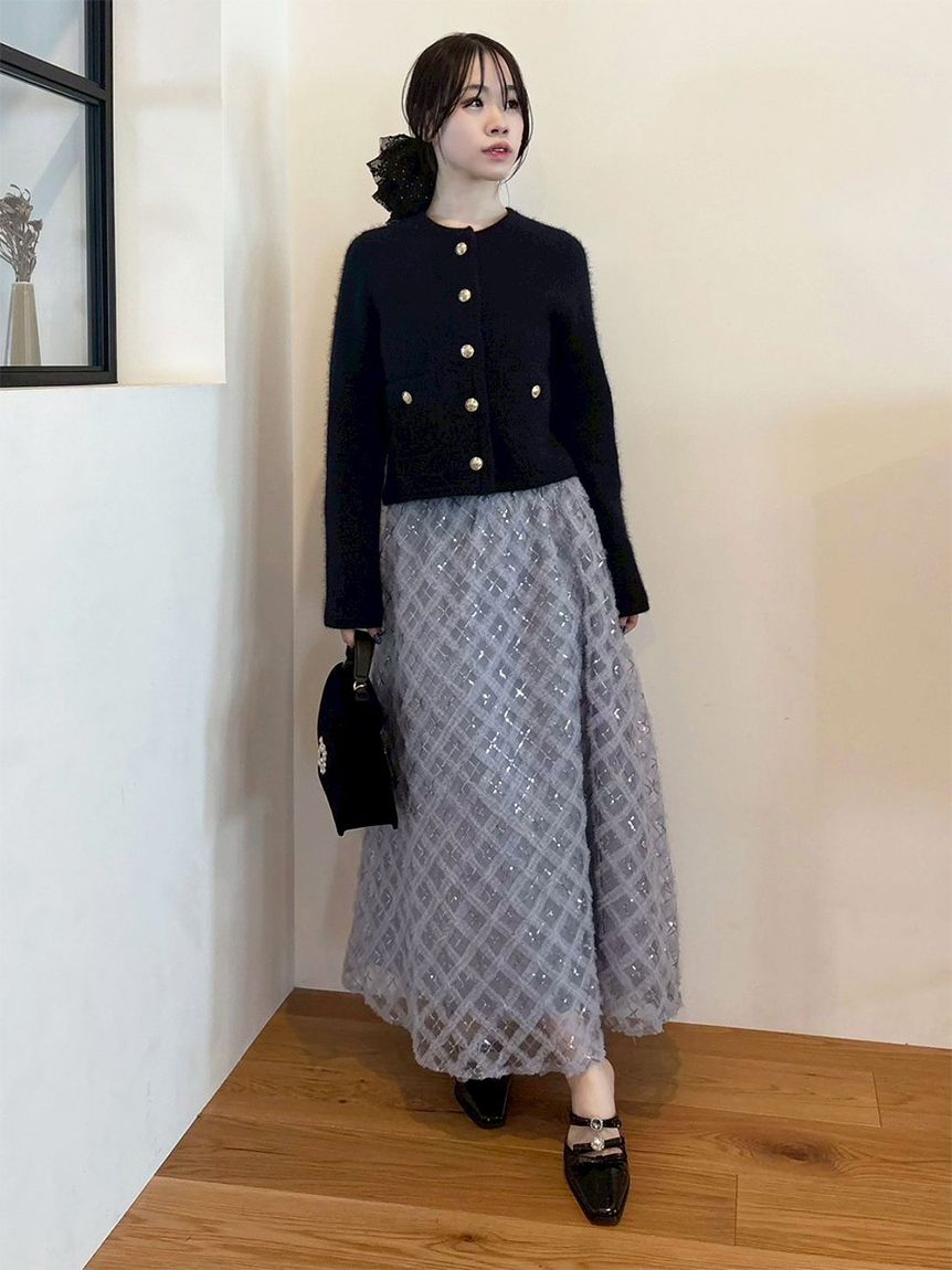 WEB限定カラー】金釦フォックスニットジャケット(ニット)｜トップス