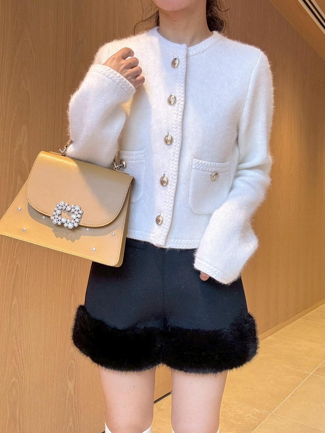 WEB限定カラー】金釦フォックスニットジャケット(ニット)｜トップス