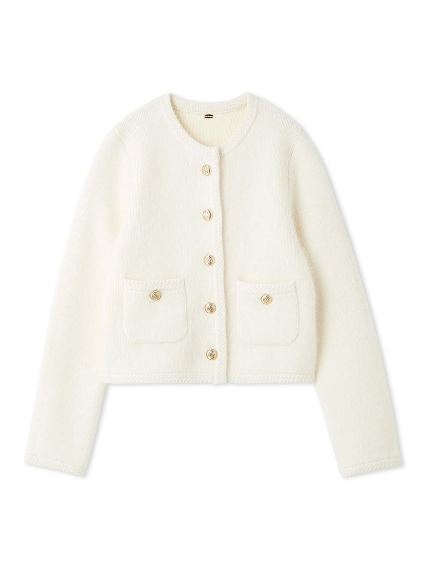 WEB限定カラー】金釦フォックスニットジャケット(ニット)｜トップス