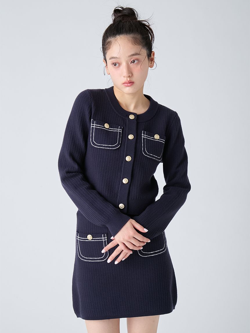 コットンニットジャケット(セットアップアイテム)｜LILY BROWN（リリー