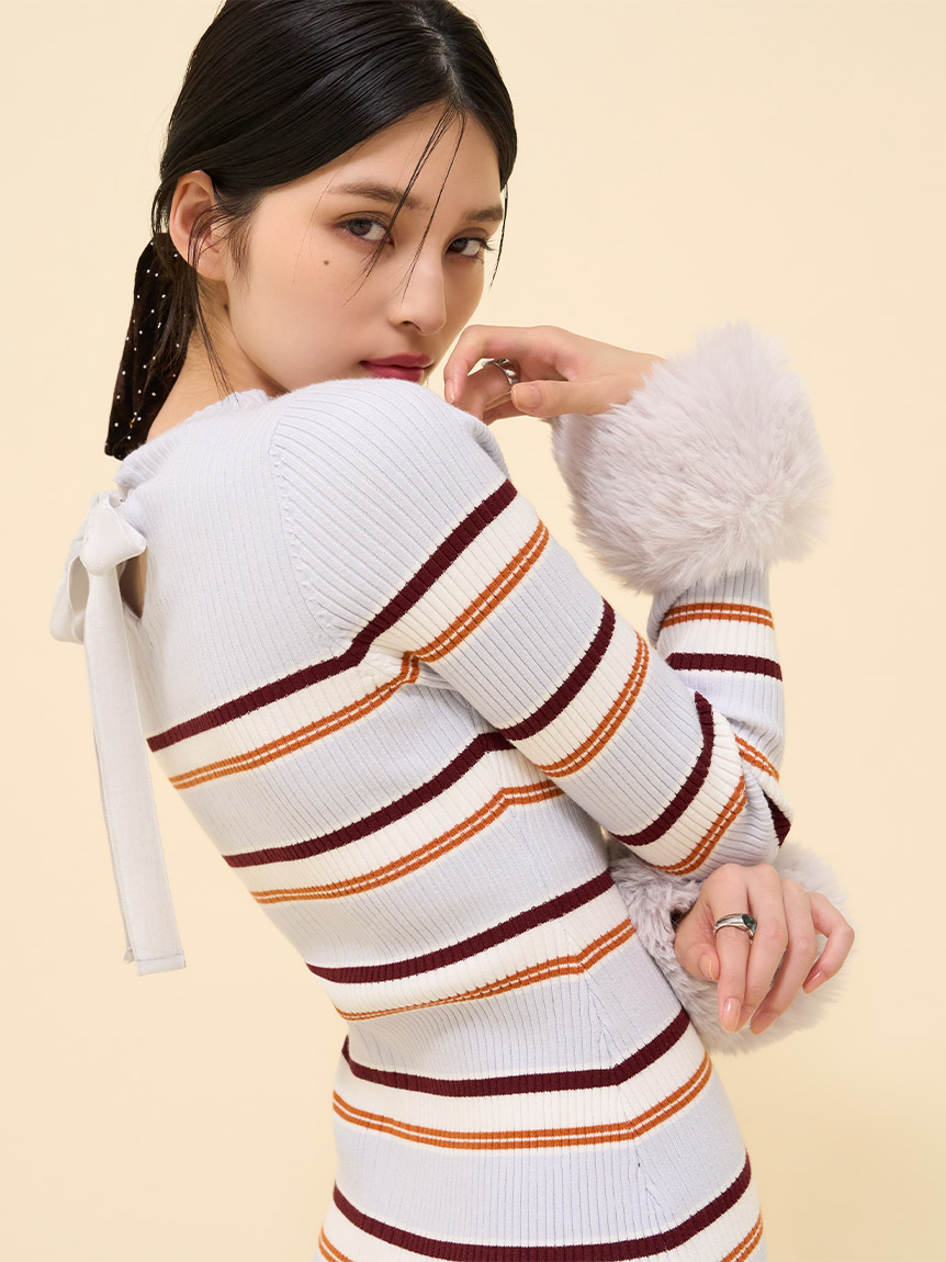 オフィシャルストア・MASHSTORE限定】バックリボンファーニット