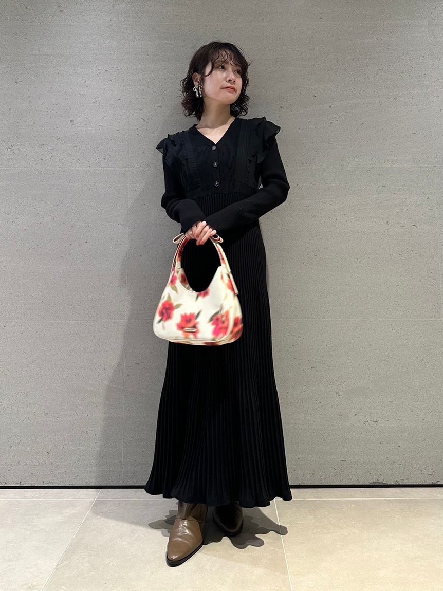 シフォンドッキングニットワンピース(マキシ・ロングワンピース