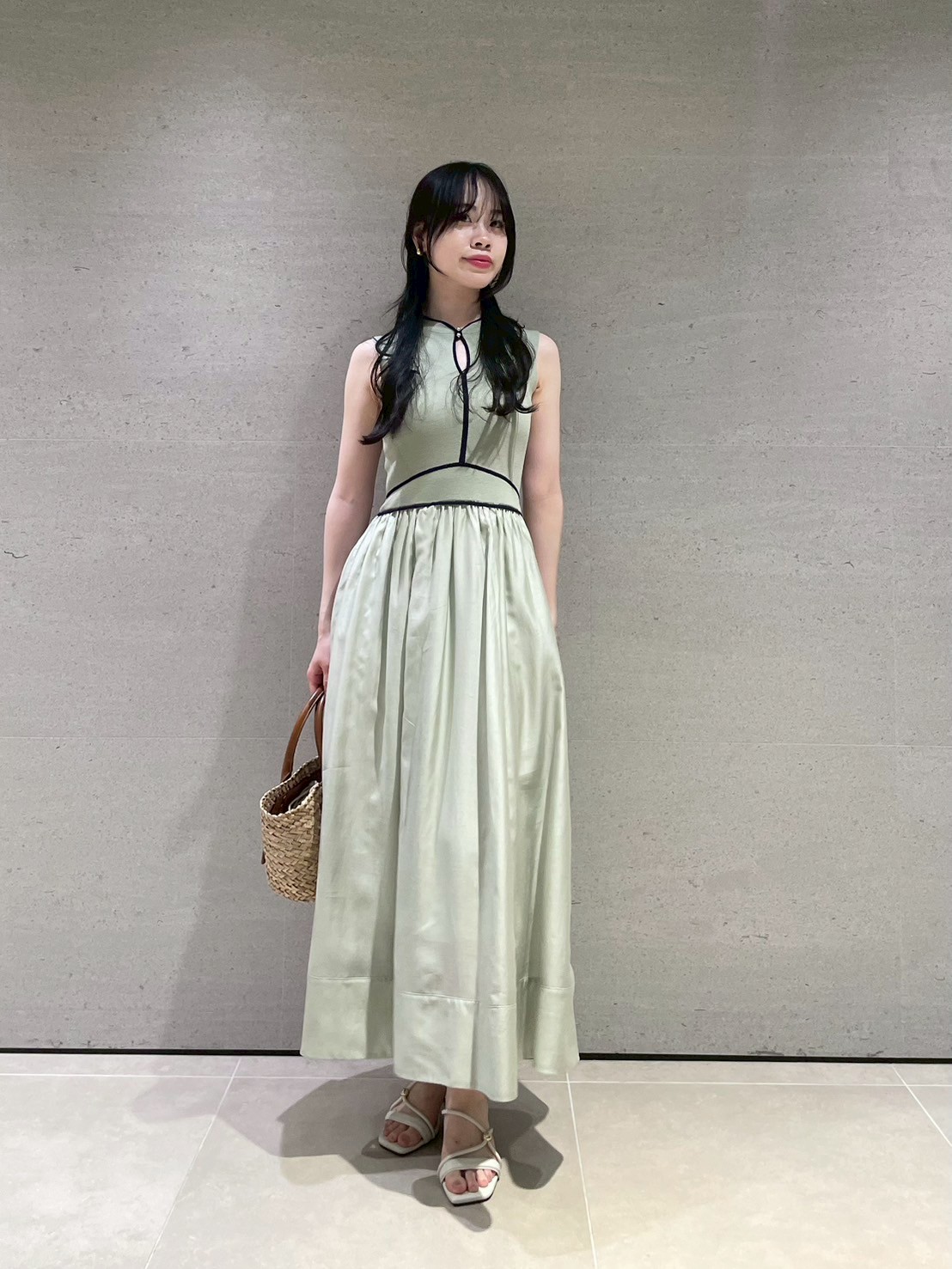 シフォンドッキングニットワンピース(マキシ・ロングワンピース