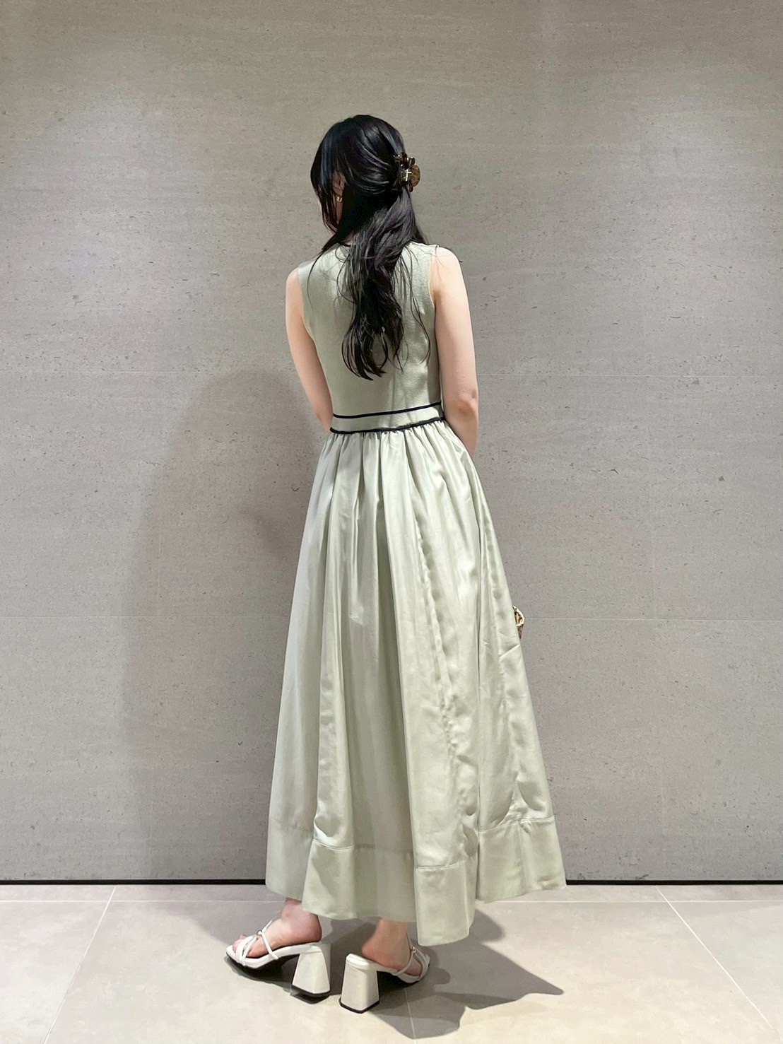 【WEB限定00サイズ】ラインニットドッキングワンピース MNT/00 WEB限定00サイズ】ラインニットドッキングワンピース｜リリー